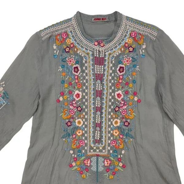 Johnny Was Bethanie Embroidered Rayon Floral Tunic Top Women Size 2XL C28318-4