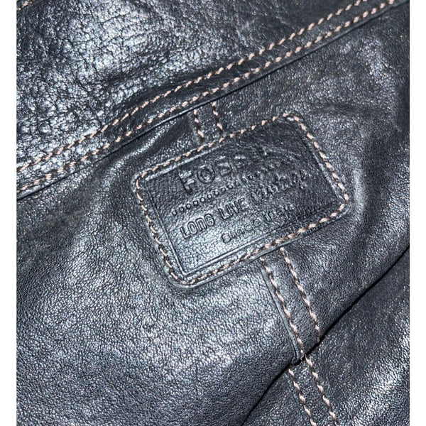 Fossil Large Leather Bucket Shoulder Bag Vintage EUC