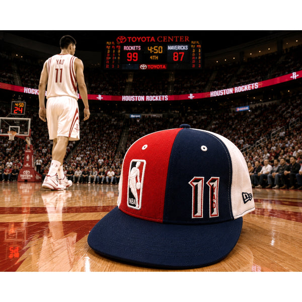 Yao Ming Houston Rockets New Era 59FIFTY Hat 7 1/8 USA Wool Rare NBA Cap Vintage