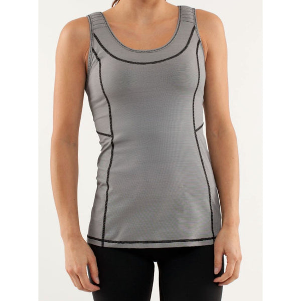 Lululemon Lululemon Run: Stay On Course Tank Black Microstripe Women's 4