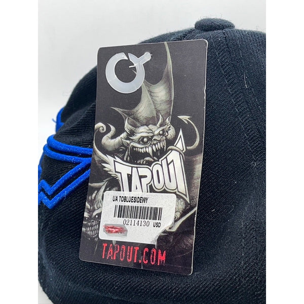 Tapout Y2K Hat Cap Black Blue Embroidered Logo L/XL Flex UFC MMA NWT