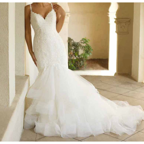 Stella York 7589 Sparkly Fit-and-Flare Wedding Dress Sz. 14 (SAMPLE)