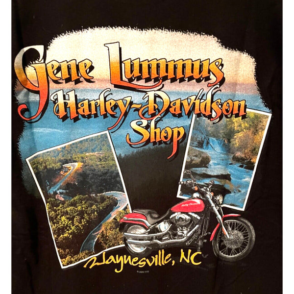 Harley Davidson Gene Lummus Waynesville North Carolina XL Rare Biker T Shirt Tee