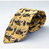 Burberry Silk Tie Fishing Fly Fisherman Scene Yellow Made In Italy Luxury