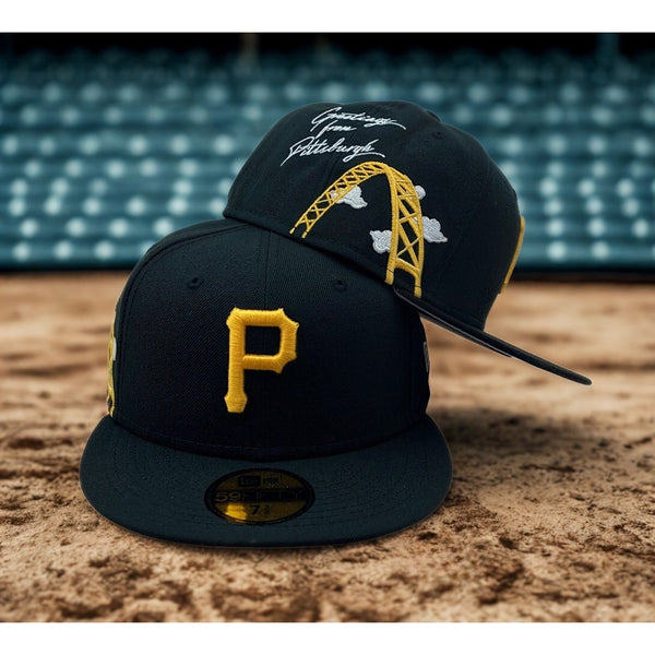 Pittsburgh Pirates New Era Cloud Icon 59FIFTY Hat Black 7 3/8 NWT Rare