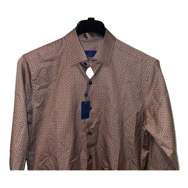 David Donahue Vicuna Geometric Print Sport Shirt Men's M NWT MSRP $165