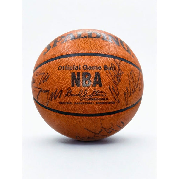 Houston Rockets Team Signed Game Used NBA Basketball 2000–01 Hakeem Final Season