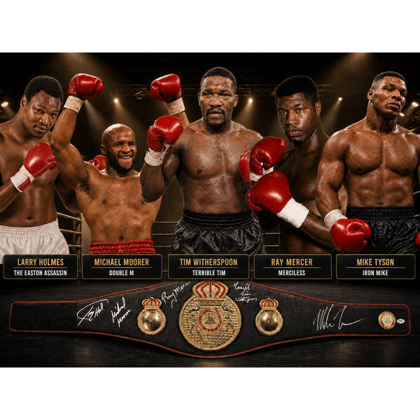 WBA Championship Belt Signed Mike Tyson Larry Holmes Mercer Moorer Witherspoon