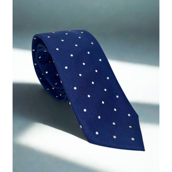 Charles Tyrwhitt Men’s 100% Silk Tie Blue Polka Dot Classic Necktie EUC