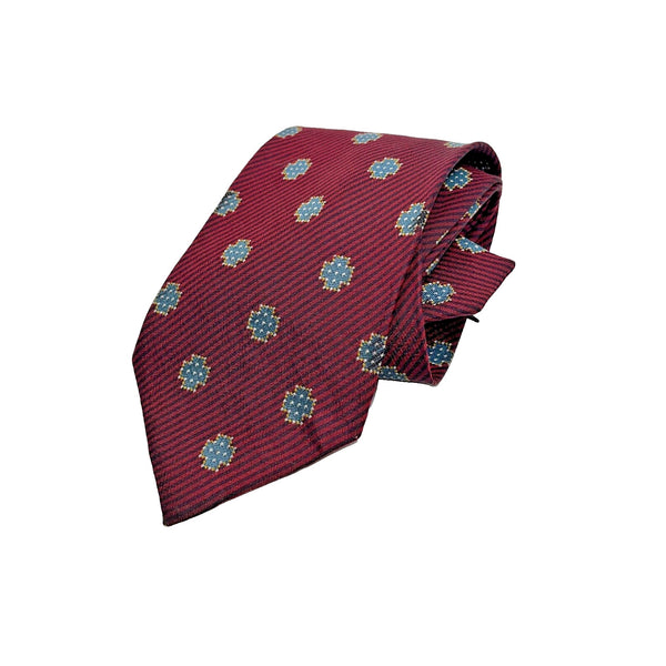 Giorgio Armani Aztec Mens Tie 100% Silk Cravatte Geometric Motif Italy Vintage