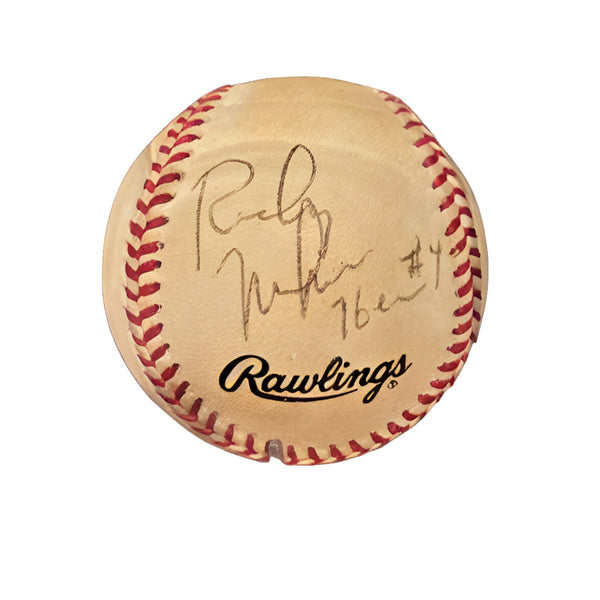 RICK MAHORN SIGNED AUTOGRAPHED Baseball PISTONS HAWKS MLB NBA