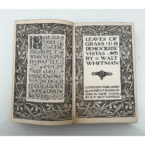 Leaves of Grass Vol 1, & Democratic Vistas, Walt Whitman, Everyman/EP Dutton