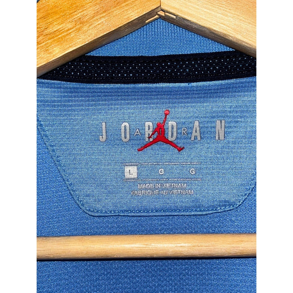 Air Jordan UNC Tar Heels Elite Polo Shirt Blue Navy Mens Size L BQ9630-448 EUC