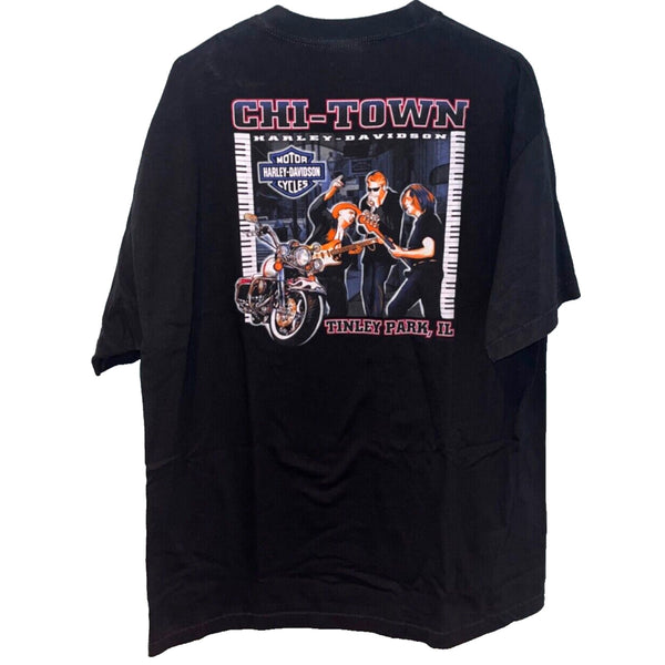 Harley Davidson Chi-Town Tinley Park, Illinois XL Rare Music Biker T Shirt Tee