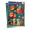Halloween Cats & Dogs Plastic Window Clings Vintage NOS