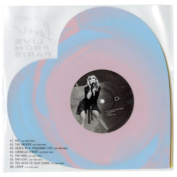 Taylor Swift - LOVER (Live From Paris) HEART SHAPED Vinyl 2xLP Record RARE!