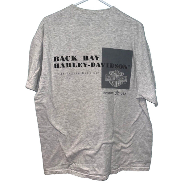 Harley Davidson Back Bay Boston Massachusetts XL Hanes Beefy-T Biker T