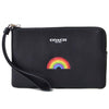Coach Rainbow Corner Zip Wristlet Wallet F26938 Black Leather NWT $95 MSRP