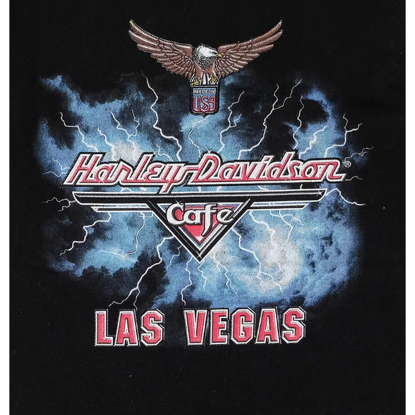 Harley Davidson Cafe Las Vegas Motorcycle XL No Tag 22x29 Biker T Shirt Tee Y2K