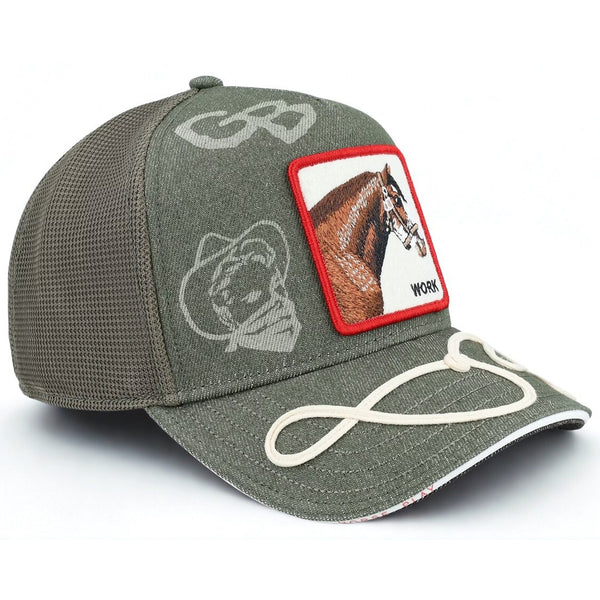 Goorin Bros The Farm “Work” Horse Trucker Hat Olive A-Frame Double Shift EUC