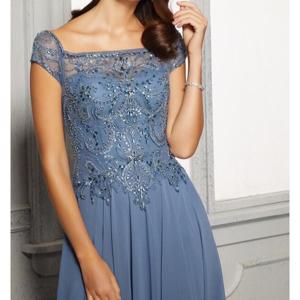 MGNY Madeline Gardner for NY by Mori Lee Dress 72419 Slate Sz. 16 (Sample)