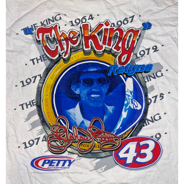 Richard Petty The King 43 NASCAR T Shirt 2XL Fruit Loom VTG USA Vintage