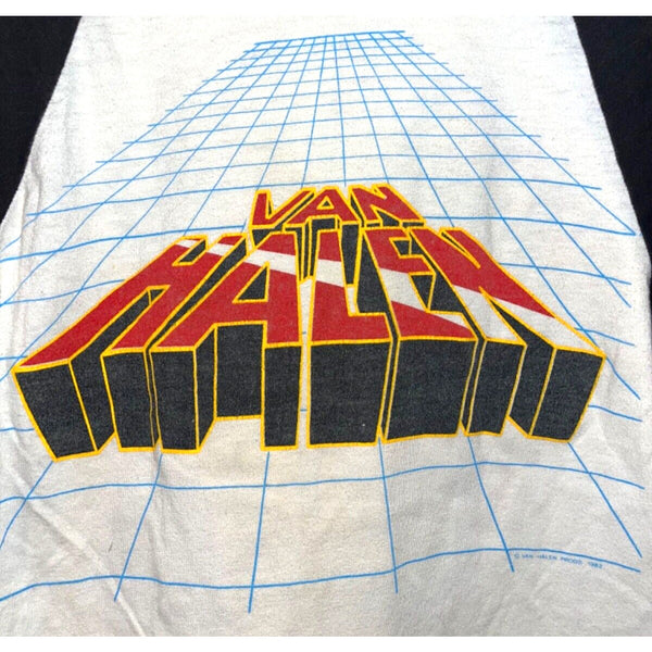 Van Halen Tour Live 3/4 Sleeve Thin T Shirt Anvil Adult Size S Vintage 1982