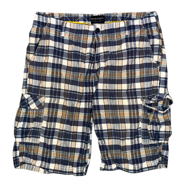 Nautica Jeans Cargo Shorts Men 40 Y2K Baggy Plaid Hip Hop Streetwear 12”