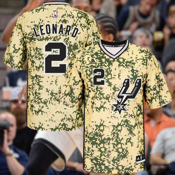 Kawhi Leonard Adidas Nba Swingman Jersey Camo San Antonio Spurs Men's Sz S RARE