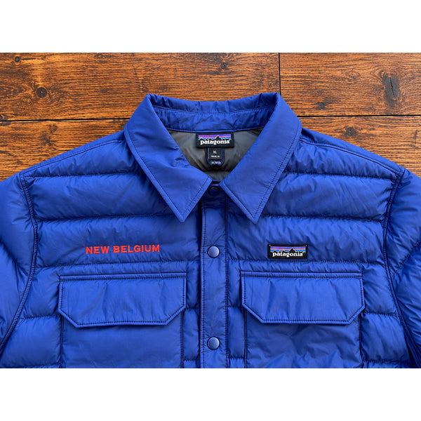 Patagonia New Belgium Brewing Silent Down Shirt Jacket Blue XL Puffer Rare