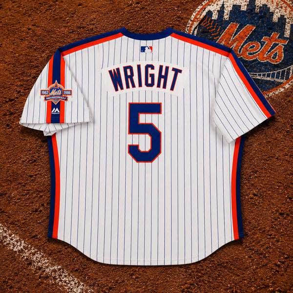 New York Mets David Wright 1986 Turn Back The Clock Pro Cut Majestic Jersey 52