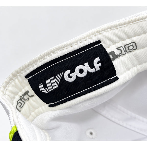 LIV Golf Flexfit 110 Rope Snapback Hat White Navy Adjustable Yupoong