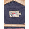 Faherty Movement Long Sleeve Polo Shirt Sz. L Navy Pink Stripe Cotton Stretch
