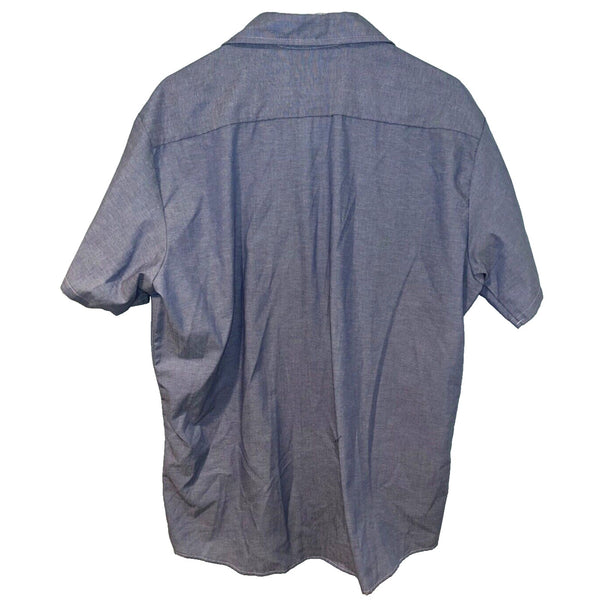Sears Roebuck Shirt Men's XL Blue Shortsleeve Button-Down Chambray Front Pockets