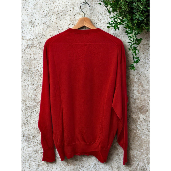 Brioni Roma Red 100% Cashmere Crewneck Sweater Men’s 2XL Made in Italy