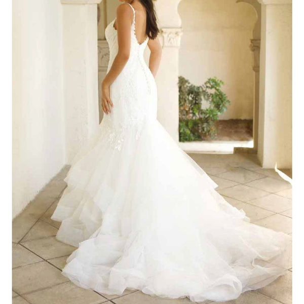 Stella York 7589 Sparkly Fit-and-Flare Wedding Dress Sz. 14 (SAMPLE)