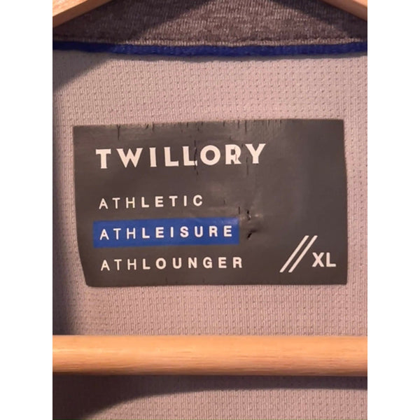 Twillory Long Sleeve Polo Mens XL Gray Athleisure Performance Stretch EUC
