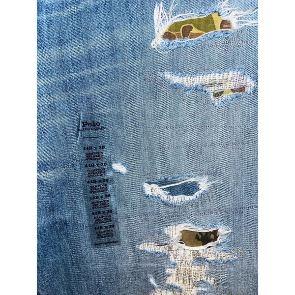 Polo Ralph Lauren Hampton Relaxed Straight Distressed Camo Jeans 44B x 30 NWT