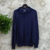 Charles Tyrwhitt Merino Wool Polo Sweater Navy Blue XL Men’s Luxury Knit
