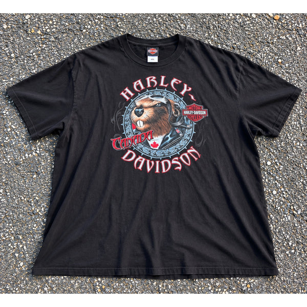 Harley Davidson Canada Beaver T Shirt 4XL Saint John NB Double Sided Biker