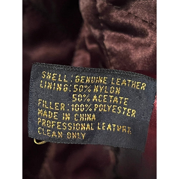 Brooks Brothers Brown Leather Motorcycle Jacket Mens XL Quilted Lined