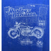 Harley Davidson Portsmouth, Virginia Marines Blueprint XL Rare Biker T Shirt Tee