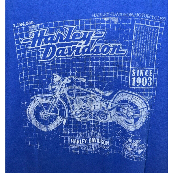 Harley Davidson Portsmouth, Virginia Marines Blueprint XL Rare Biker T Shirt Tee