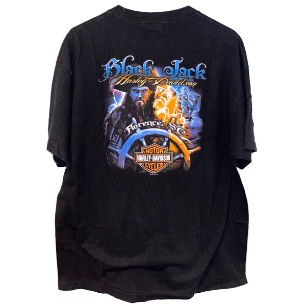 Harley Davidson Living Life Full Throttle Black Jack Florance SC M Biker T Shirt