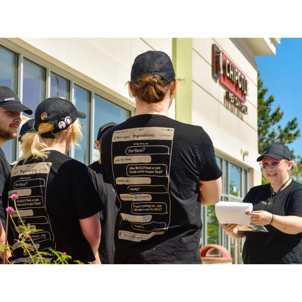 Chipotle Employee T Shirt For Real Ingredients Text Message Black Unisex L