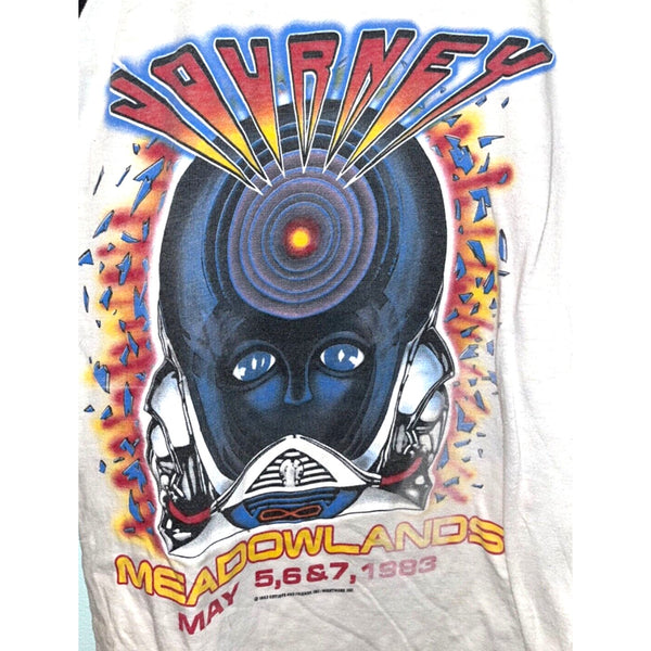 Journey Frontiers Tour T-shirt Size Small Raglan Single Stitch Tee Vintage 1983