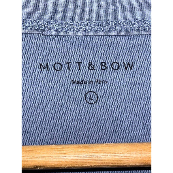 Mott & Bow Driggs Classic Crew Tee Mens Large Vintage Blue 100% Cotton Peru EUC
