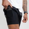 Rhoback Grit Gym Shorts 7" Lined Stretch Black Athletic Large Performance NWOT