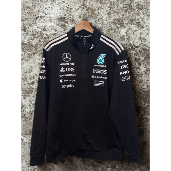 Adidas Mercedes AMG Petronas F1 Team 1/4 Zip Sweatshirt Motorsport Sz M NWOT