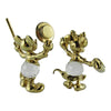 Disney Mickey & Minnie Mouse Crystal Gold Plated Figurine Lencia Austria In Box